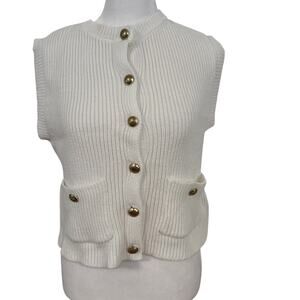 Song Of Style Women’s White Button Down Sweater Best Size Small